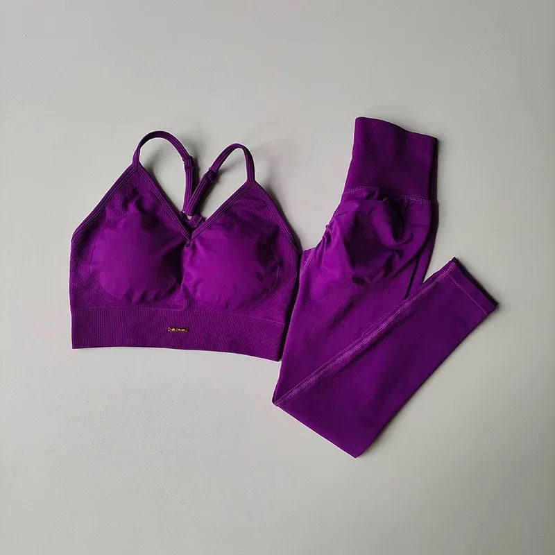 Conjunto Deportivo Seamless Mujer (Top + Legging) — AERION FIT